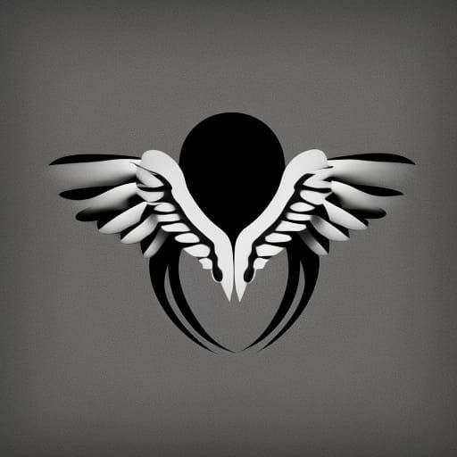 Minimalist Black and White Wings Logo