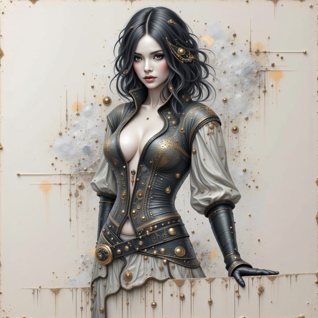 Pirate on Misty Cliff in Dark Romanticism Style