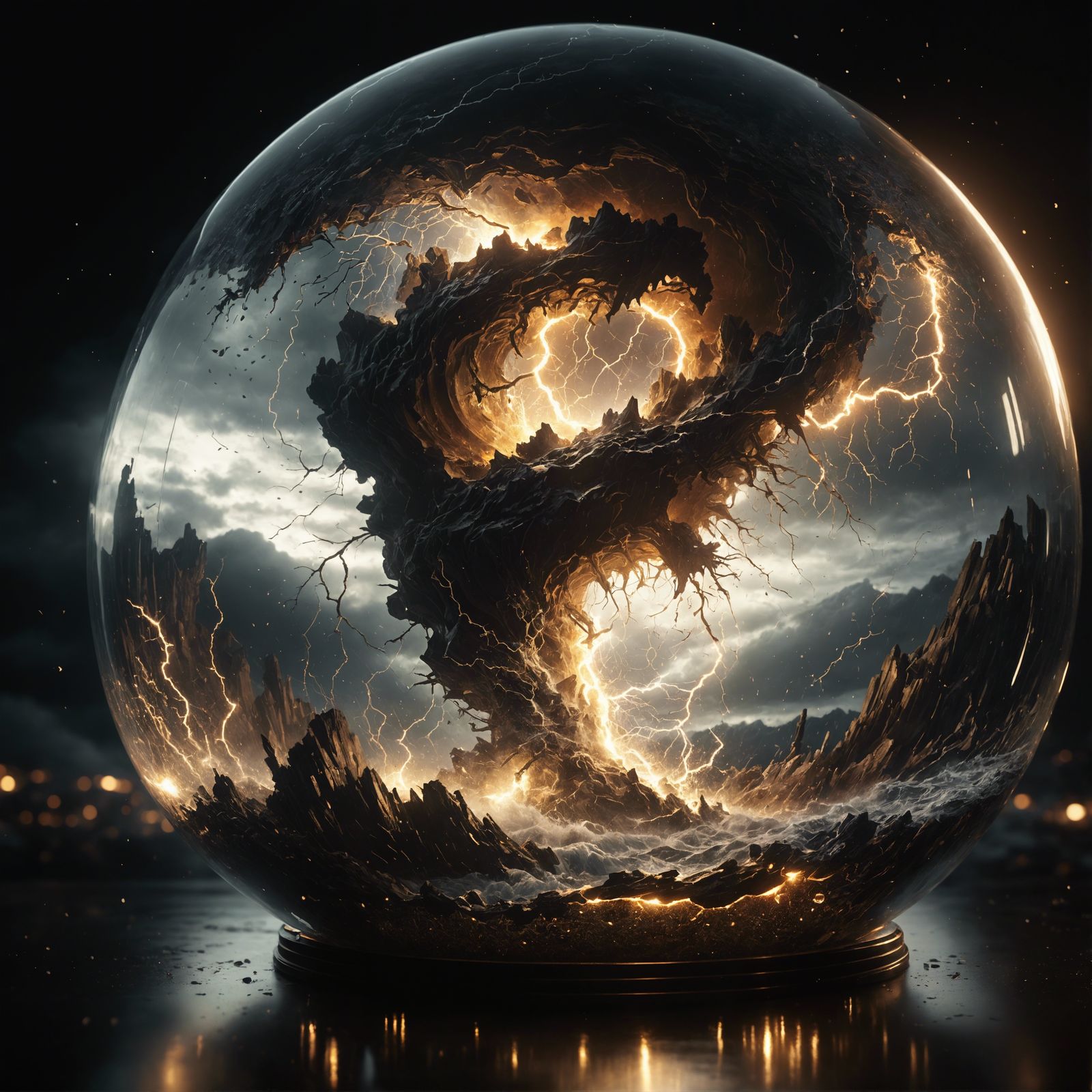 Terrifying Storm Entrapped Within Glass Orb