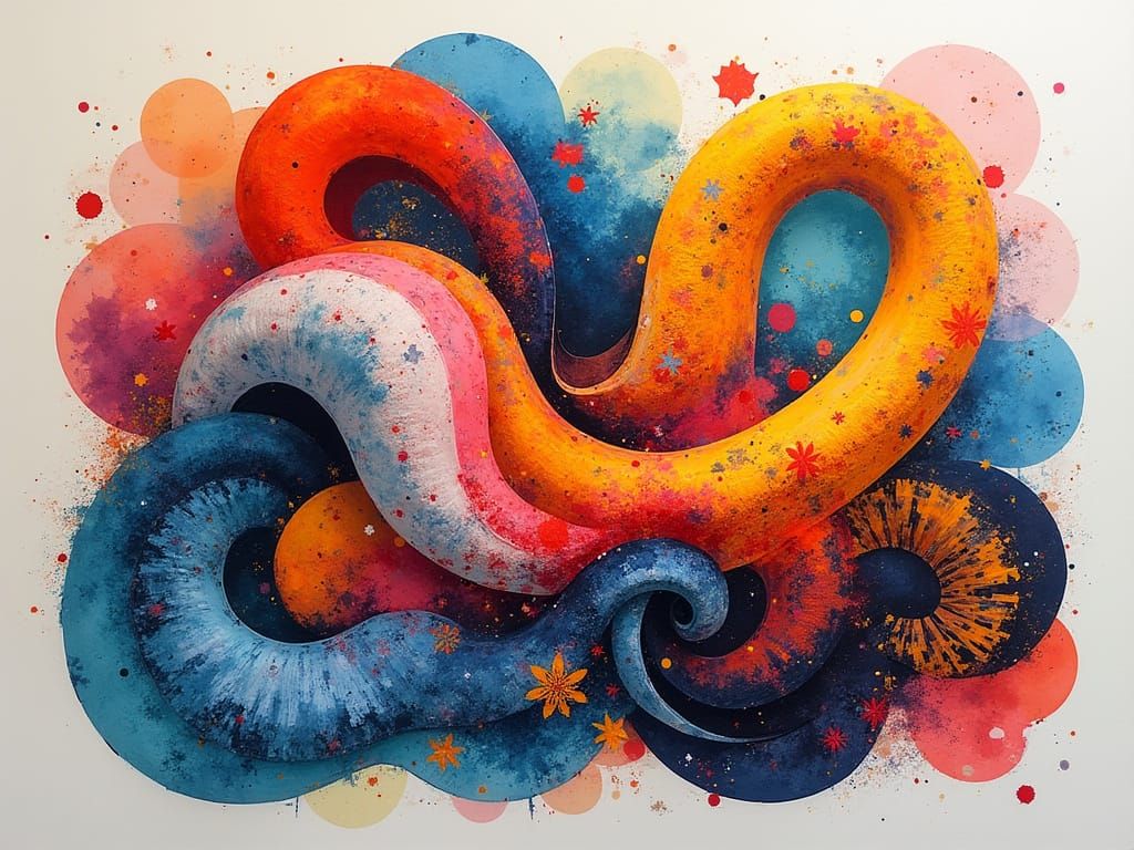 Abstract Shape Art in Bold Color Blocking