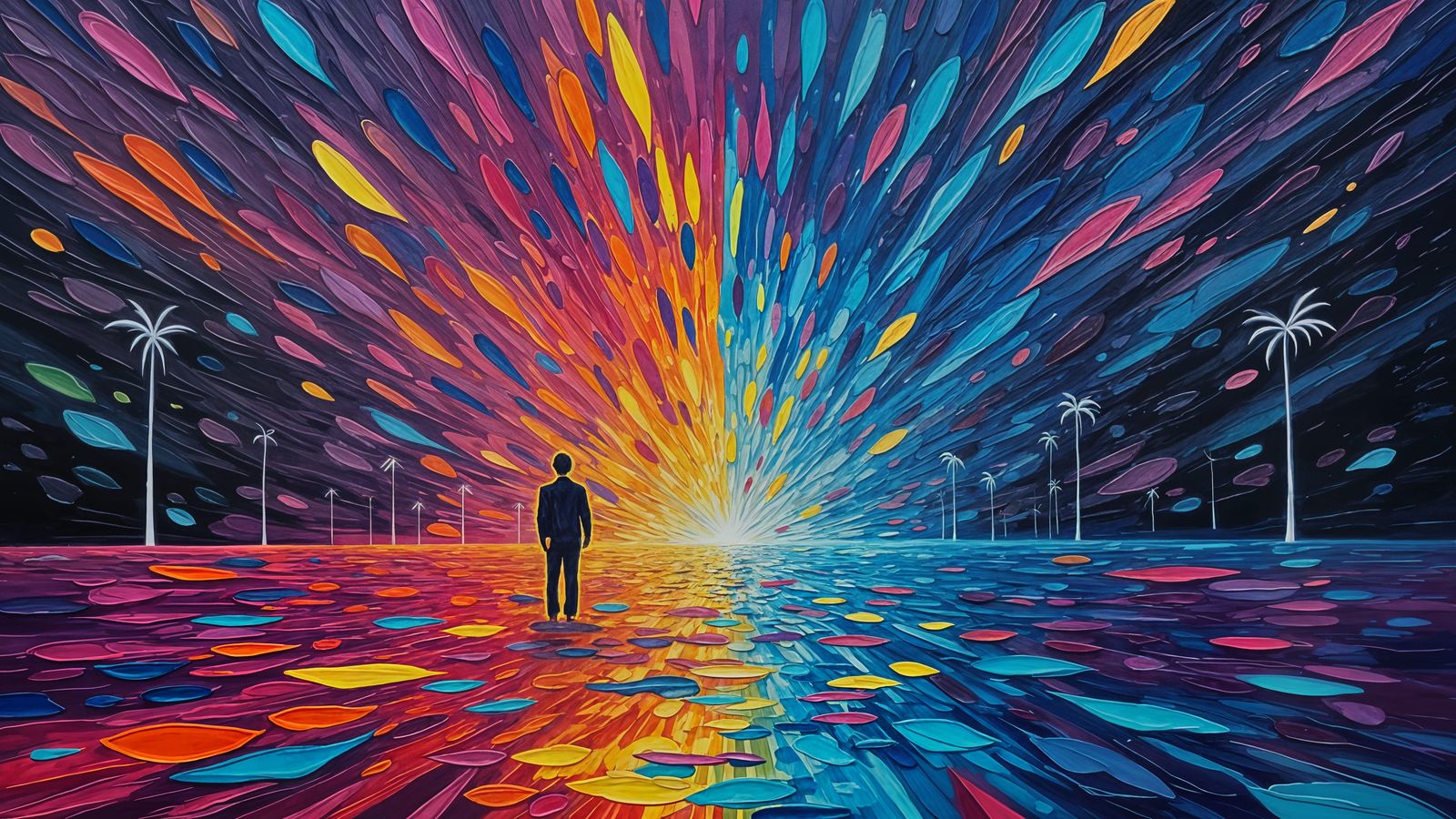 Synth Impasto Art Style Abstract Composition