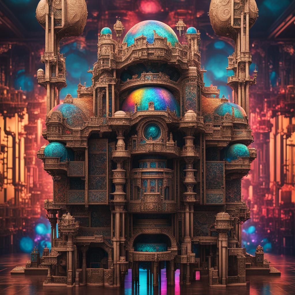 Baroque Bauhaus Brutalist Biopunk Fusion in HD