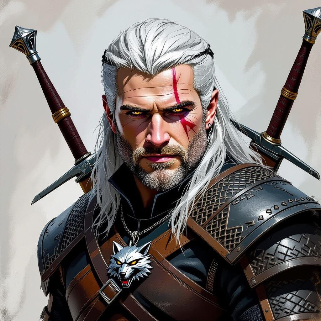 Geralt of Rivia, Wolf Medallion, as Fantasy Art