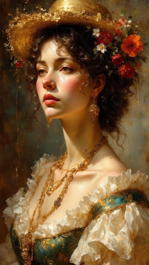 Brazilian Woman Portrait in Impressionist Style