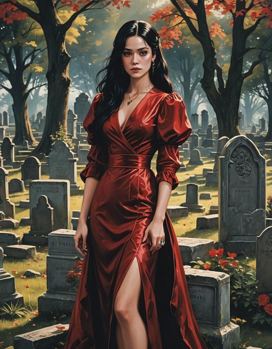 Woman in Red Dress: 1980s Romance Book Cover