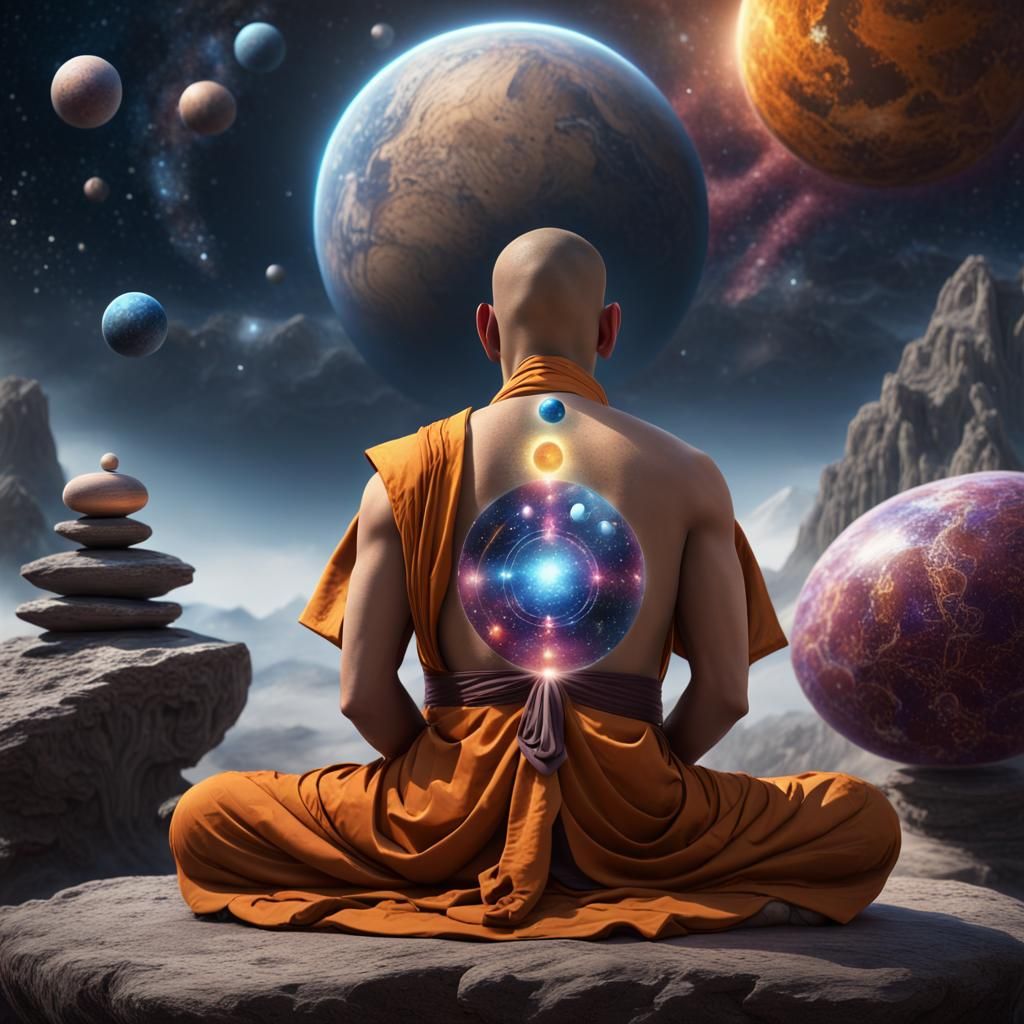Astral Universe Meditation: Detailed Matte Painting