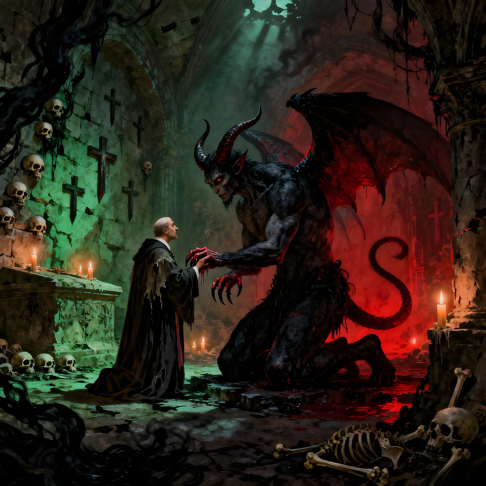 Satan's Sinister Anointing in a Macabre Crypt