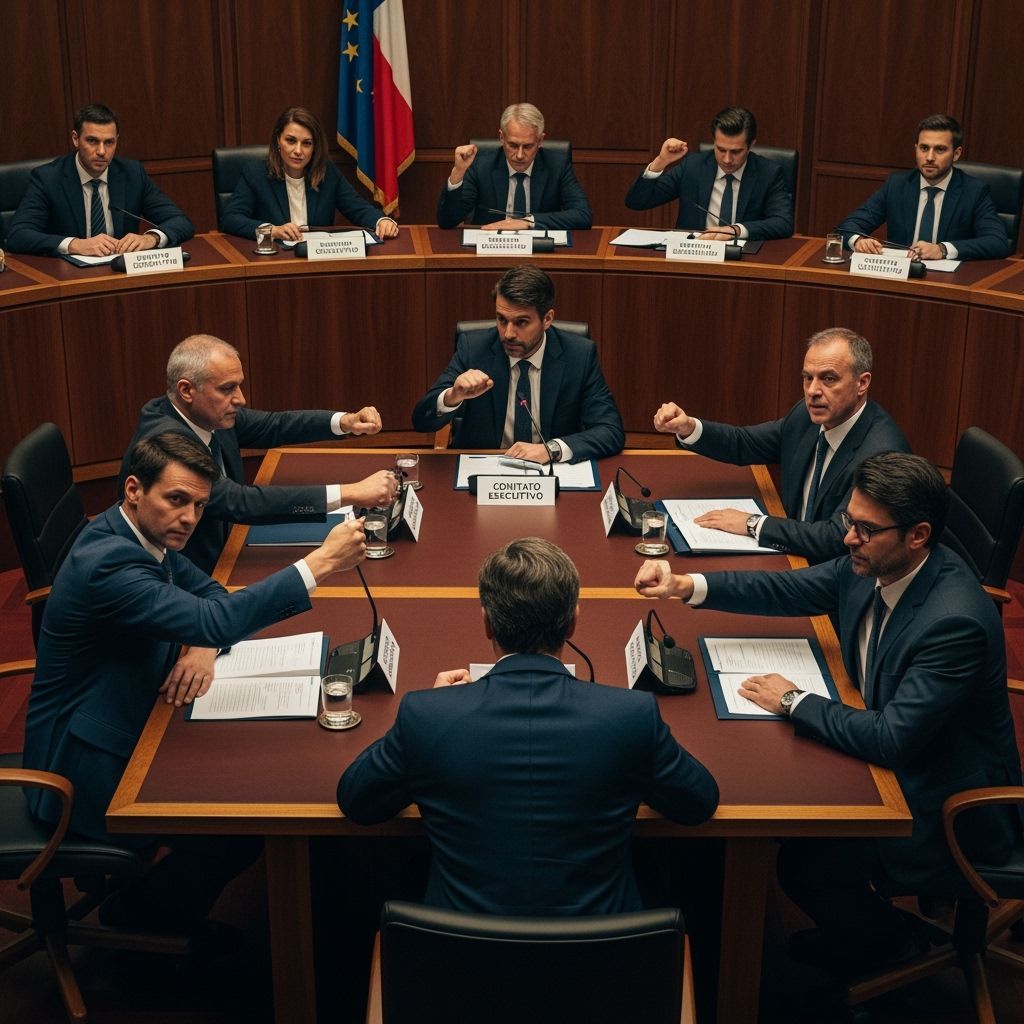 Executive Committee Meeting: Intense Cinematic Scene