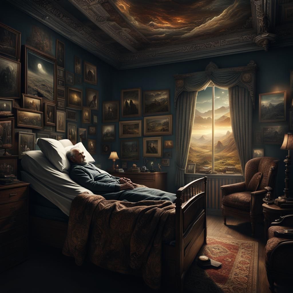 Man on Deathbed Recalls Memories: Digital Matte Painting
