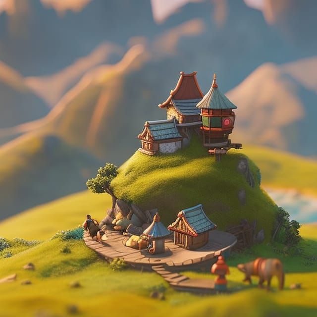 Miniature Donut World Macro Photo in Detailed Realism