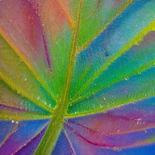 Impressionist Maple Leaf Dewdrop Macro Photograph