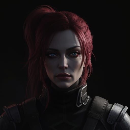 Portrait of a Female Rogue Thief in a Cyberpunk World
