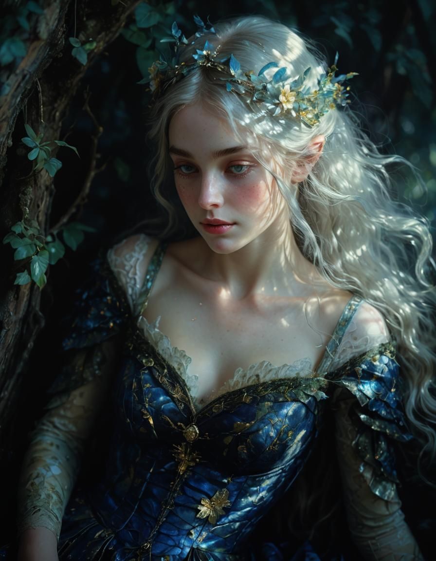 Enchanting Elven Beauty in Impressionist Style