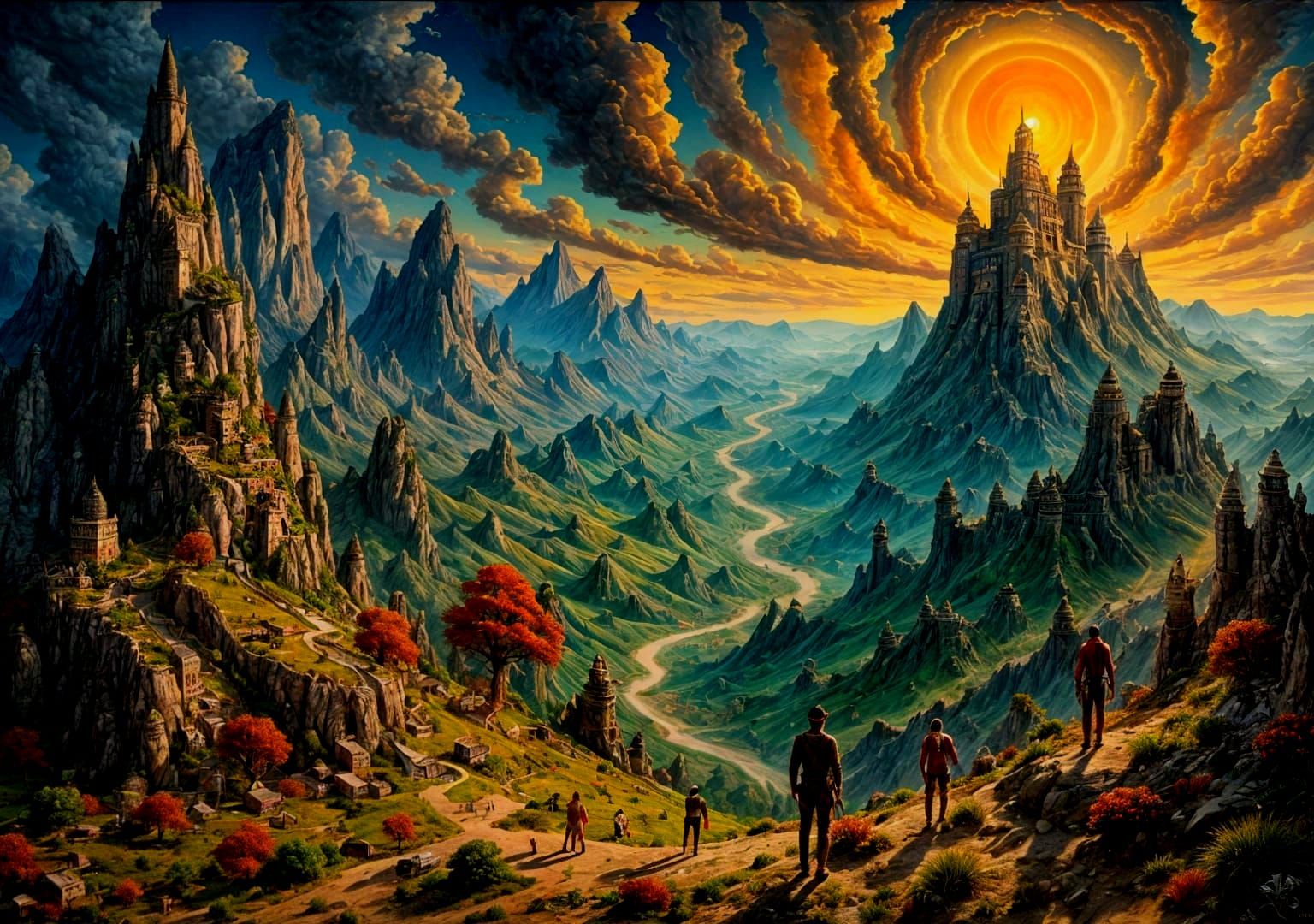 Surreal Landscape with Boschian Creatures