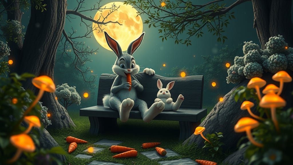 Mystical Garden Encounter: Bugs Bunny and the Easter Bunny