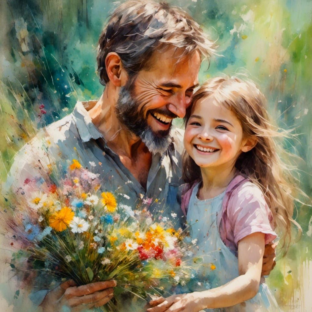 Father and Daughter Sharing a Happy Moment