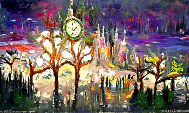 Magical Forest of Fillory in Expressionist Oil Painting