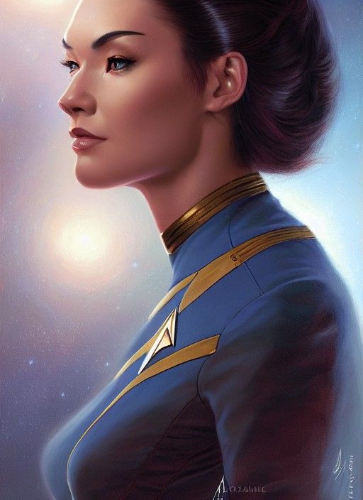 Portrait of a Beautiful Vulcan Woman, Digital Art