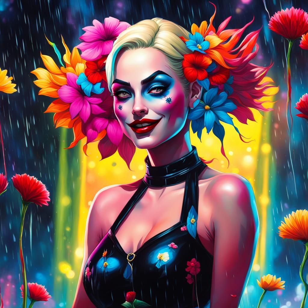 Harley Quinn in the rain