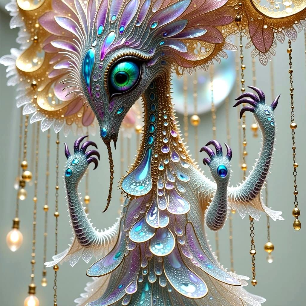 Elegant Hybrid Couple Dancing at a Disco Party