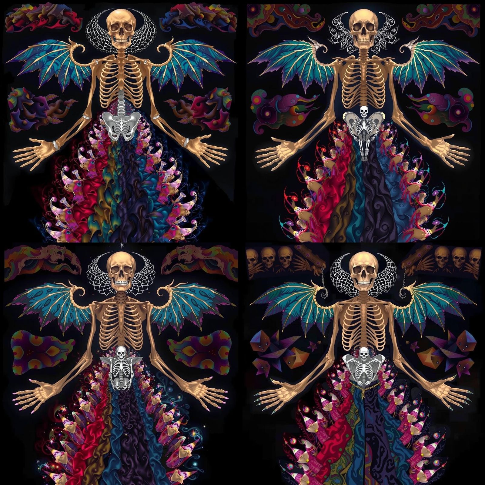 Surreal Spirit of Ecstasy in Vibrant Psychedelic Art