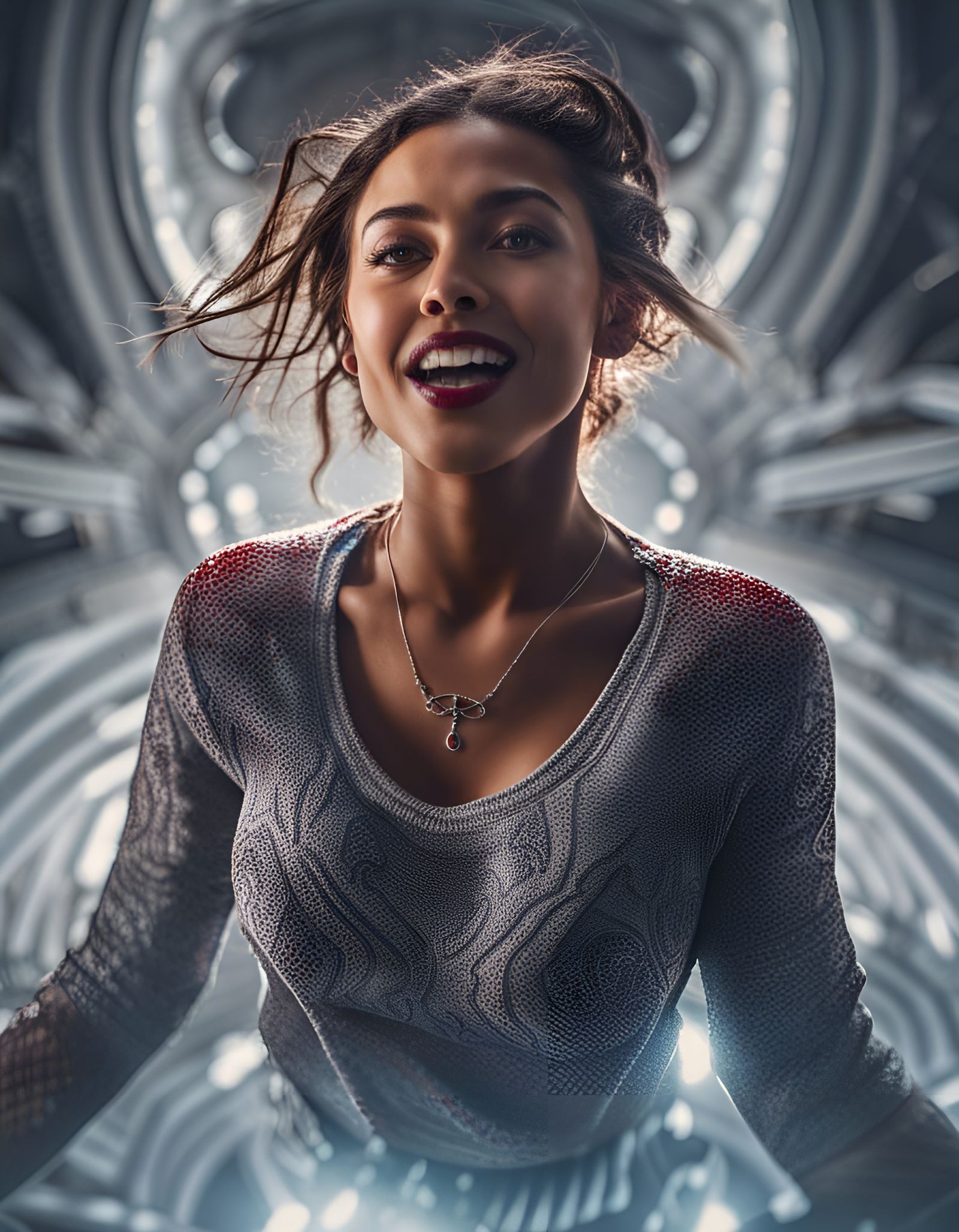 Meditative Girl with Third Eye in Hyperrealistic Style