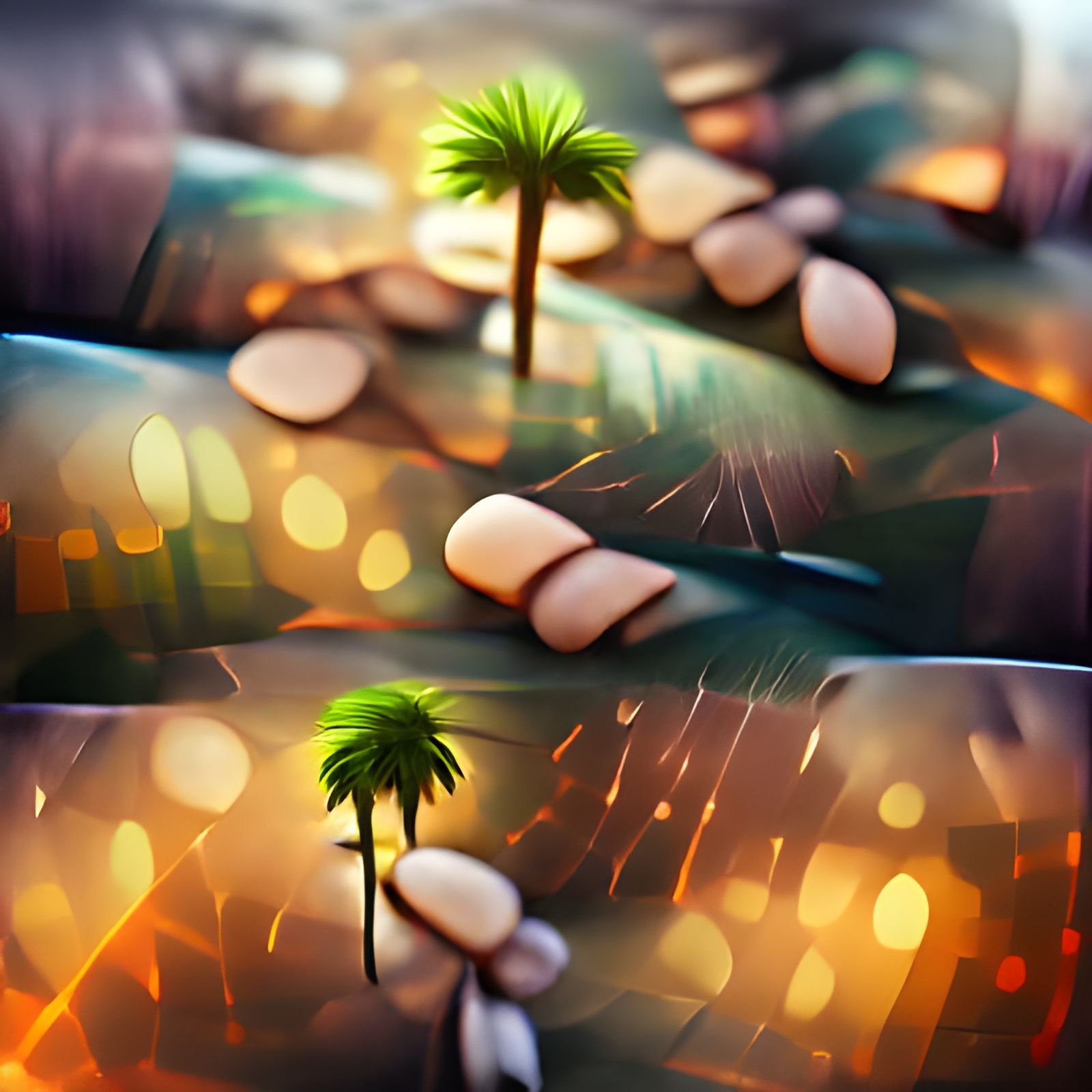 Palm trees fallen