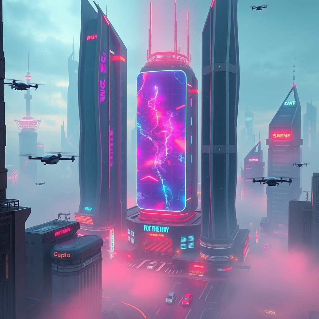 Sleek Futuristic Metropolis Unveiled in Neon Glory