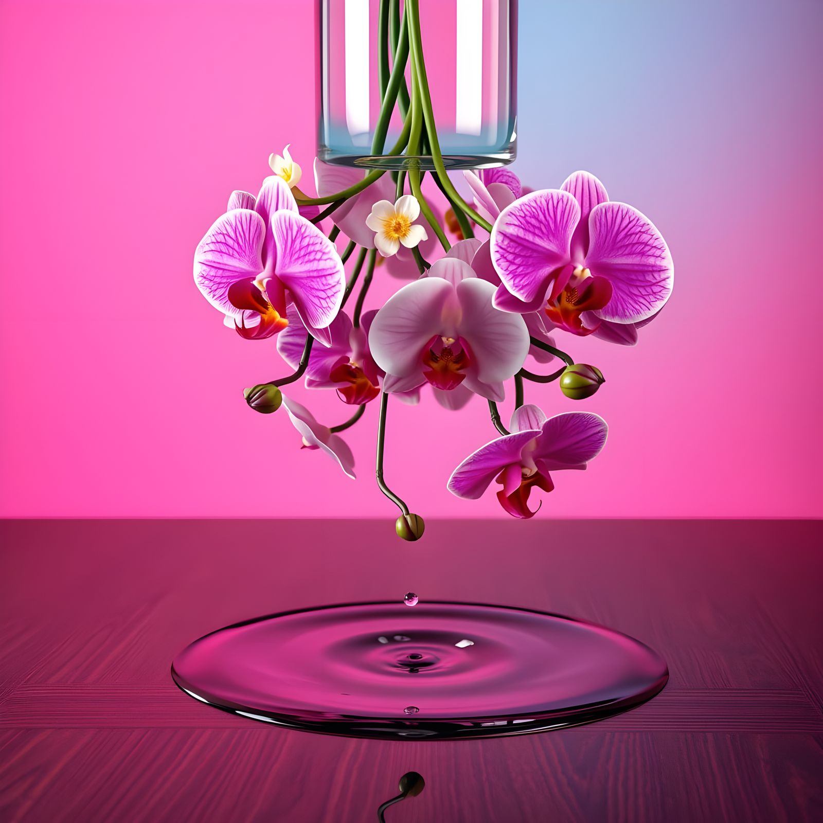 Vibrant Orchids in Triadic Color Scheme