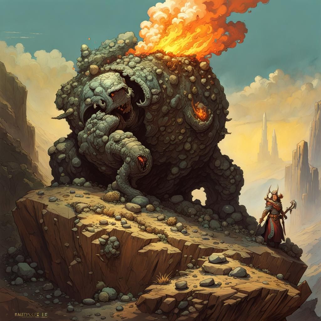 Fantasy Druid Creates Golem with Earth Magic