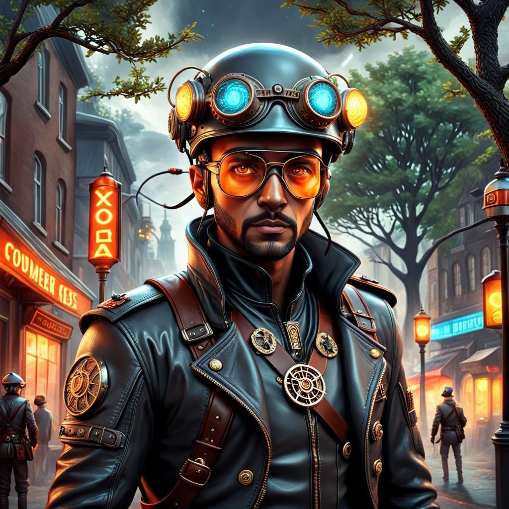 Steampunk man .