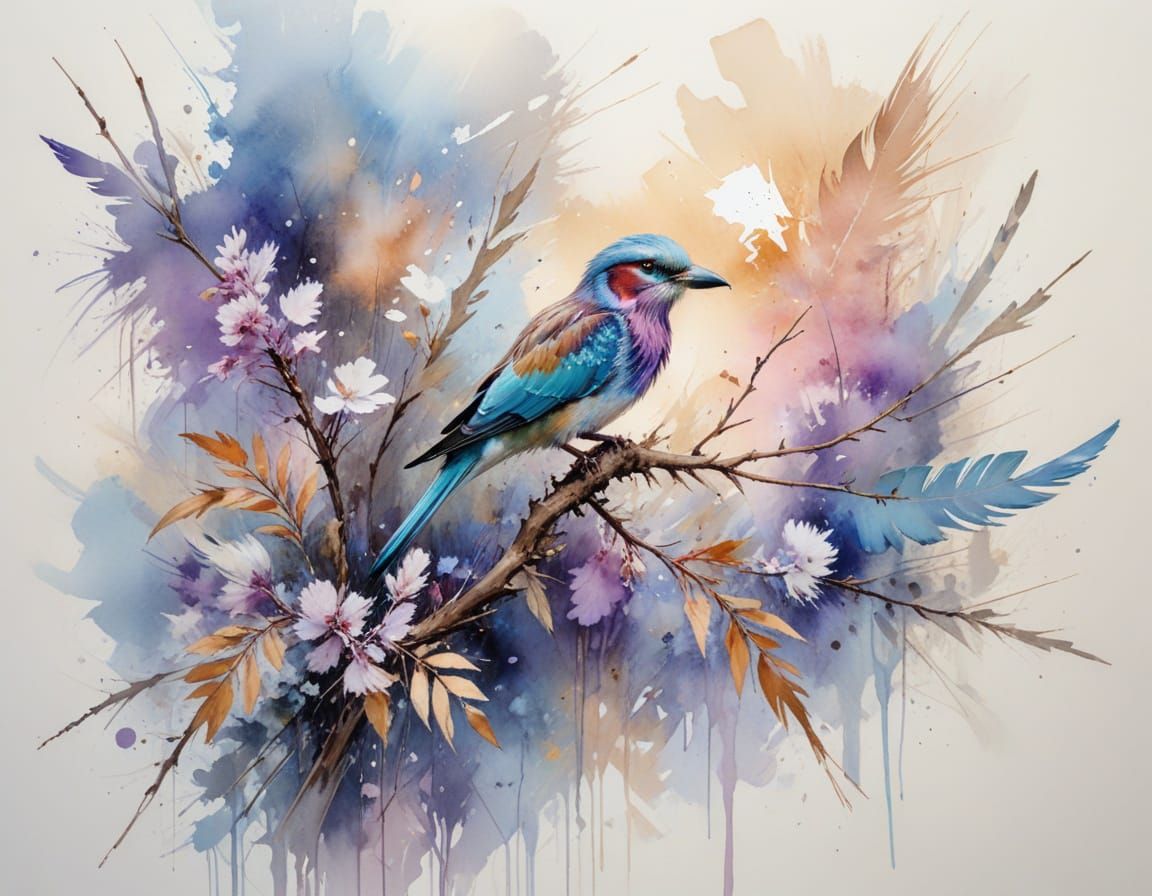 Lilac-Breasted Roller on Acacia Branch in Golden Light