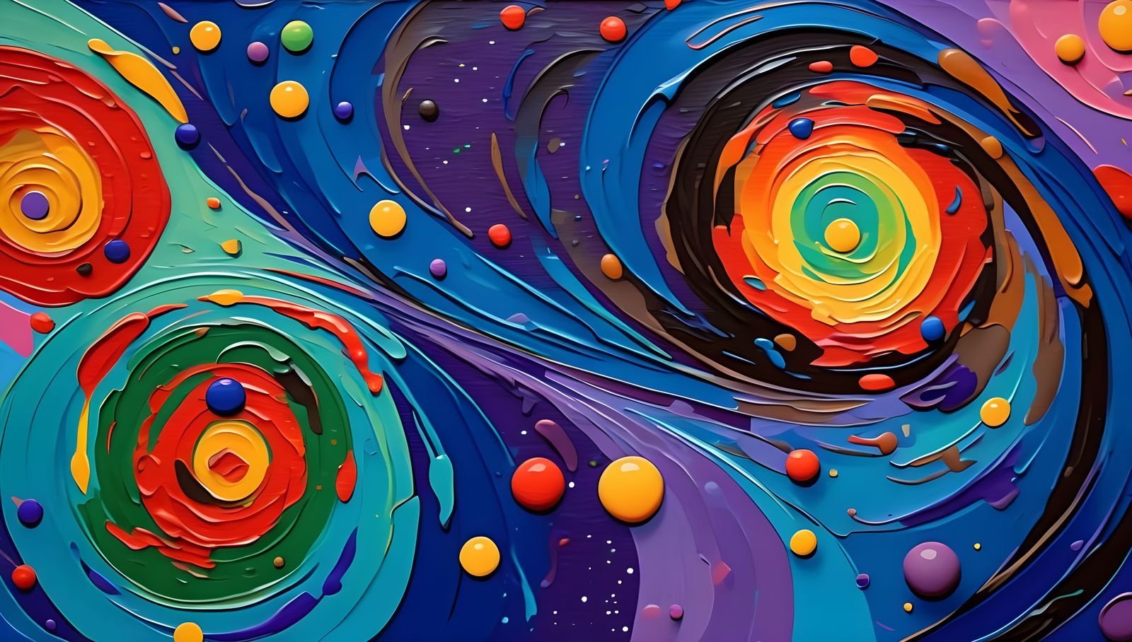 Cosmic Maelstrom of Impasto Oil Paint and Stars