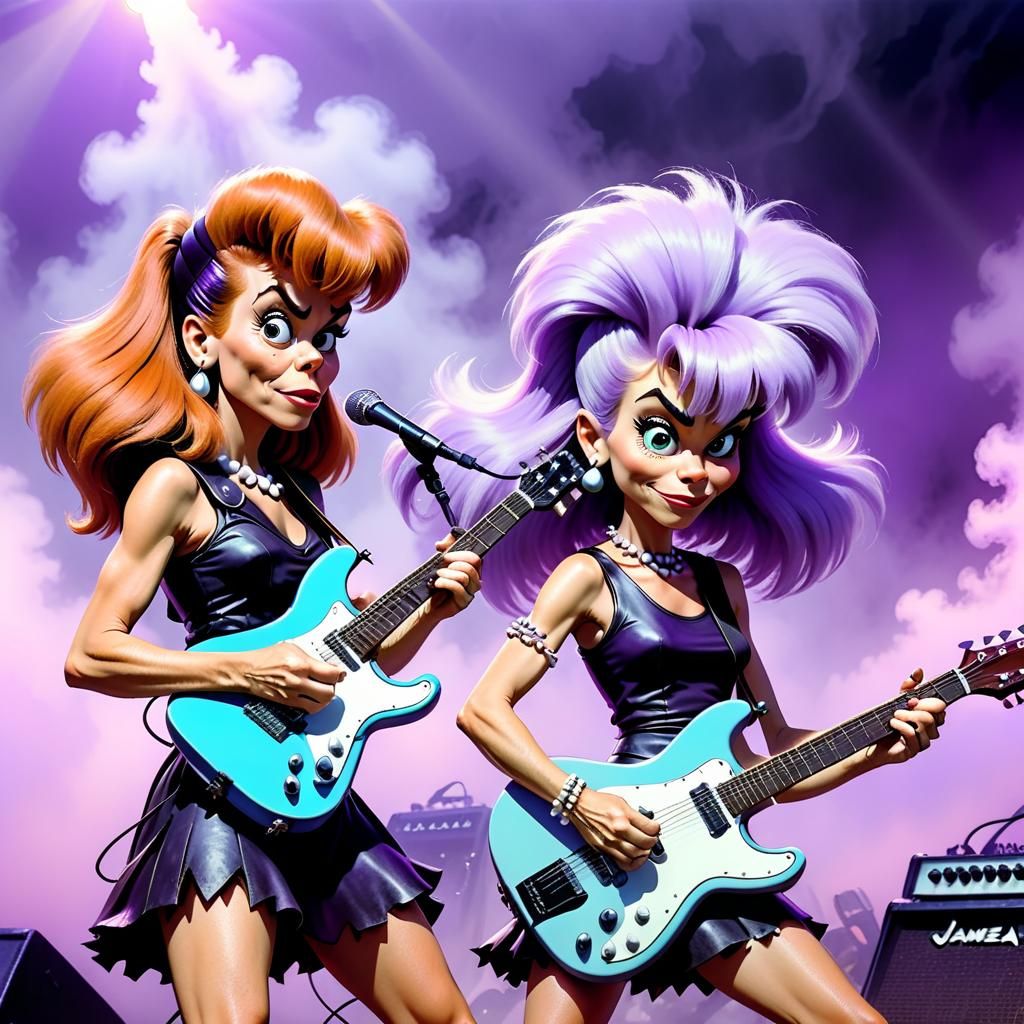 Wilma Flintstone and Jane Jetson Rock Concert