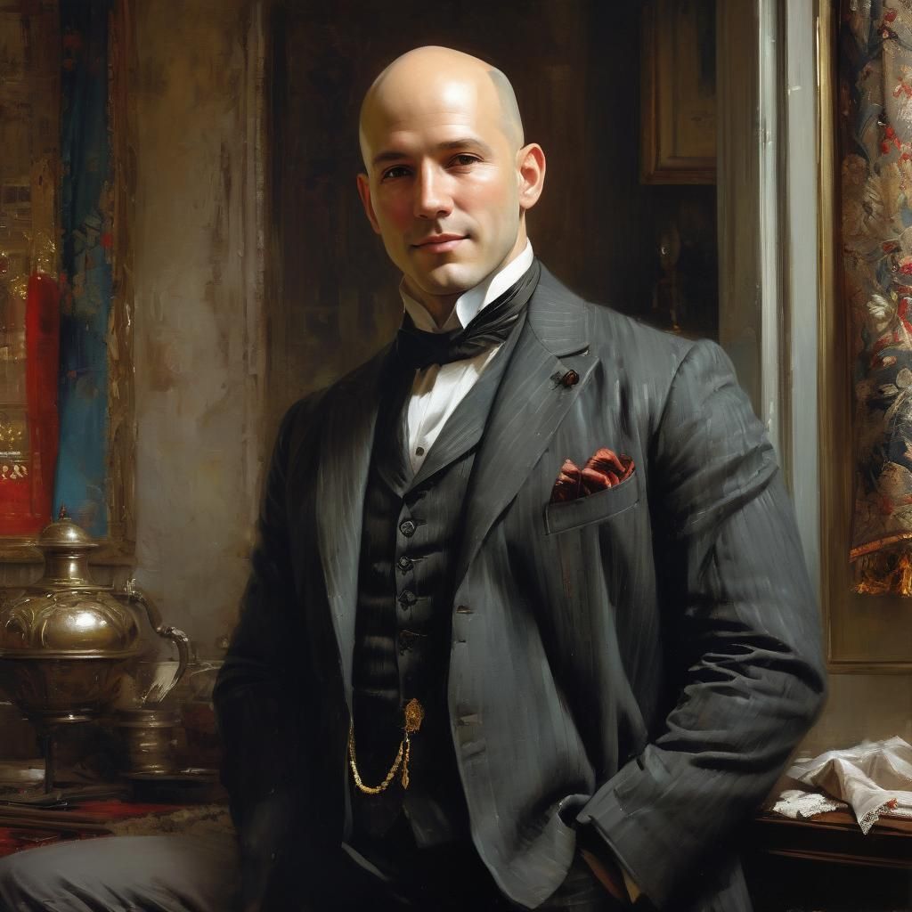 Bald handsome man
