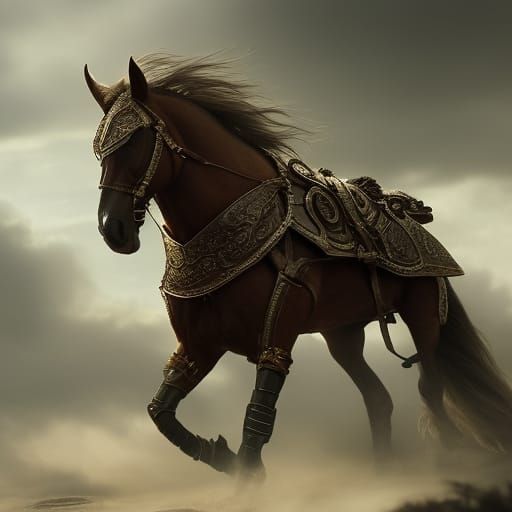 Armored Horse: Epic Digital Matte Painting