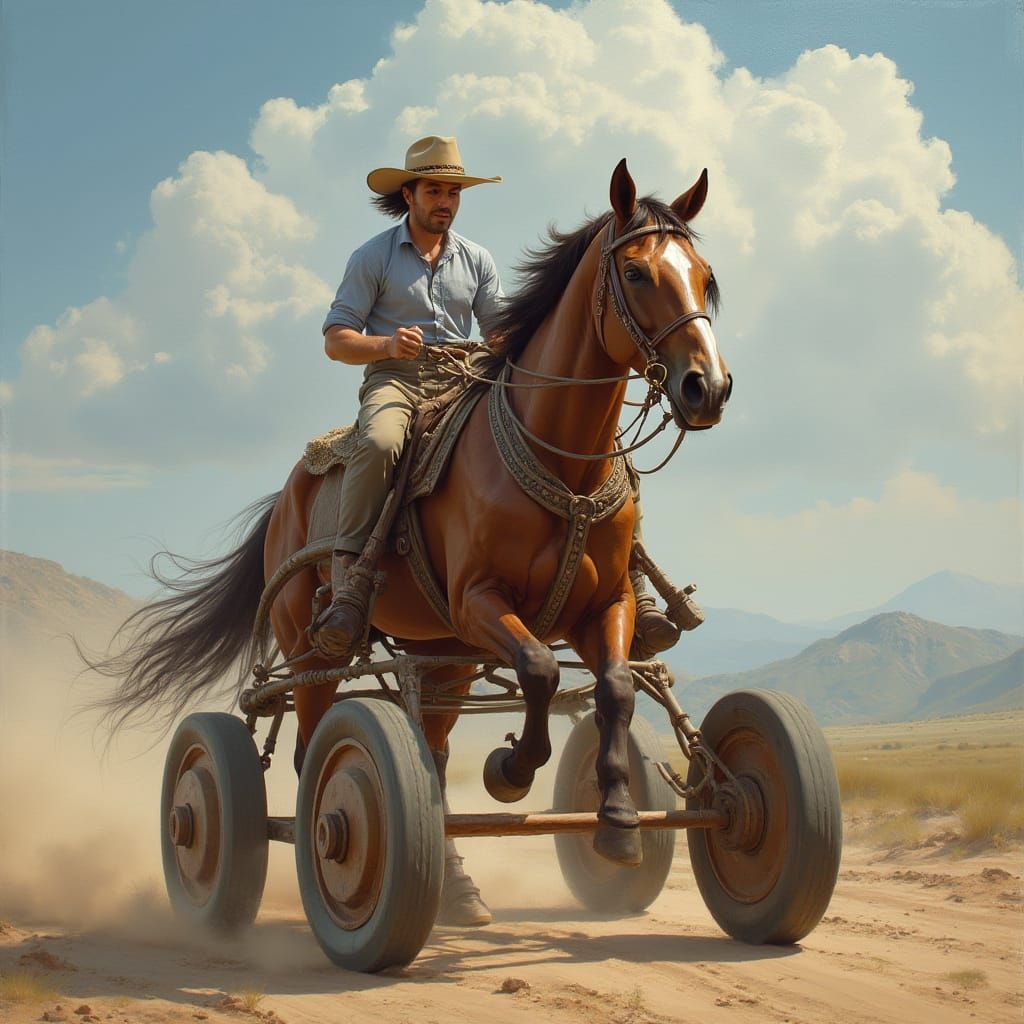 Whimsical Horse on Wheels