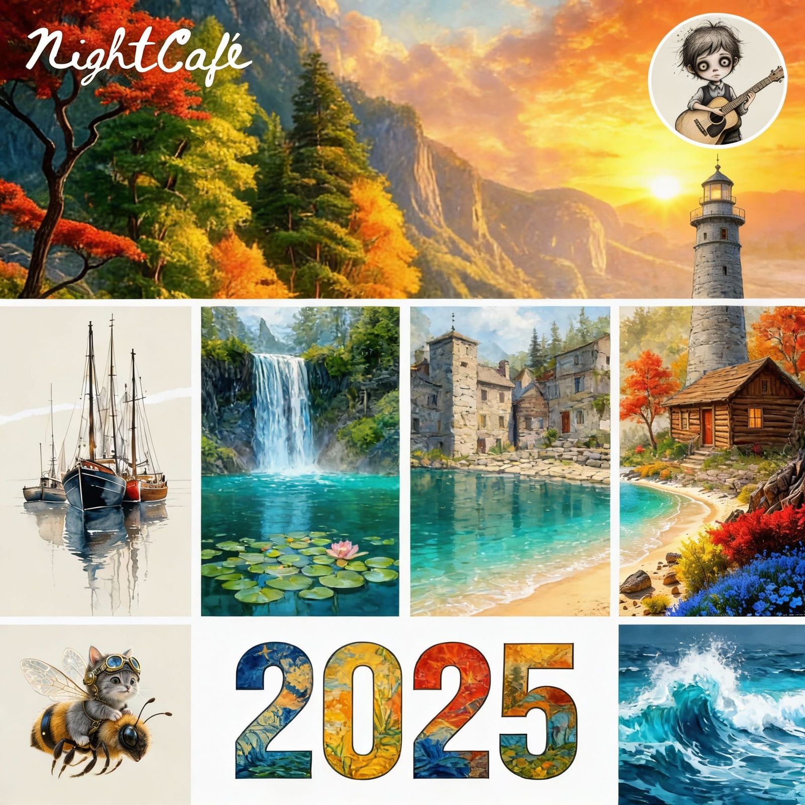 AI Art Collage of 2025 Creations