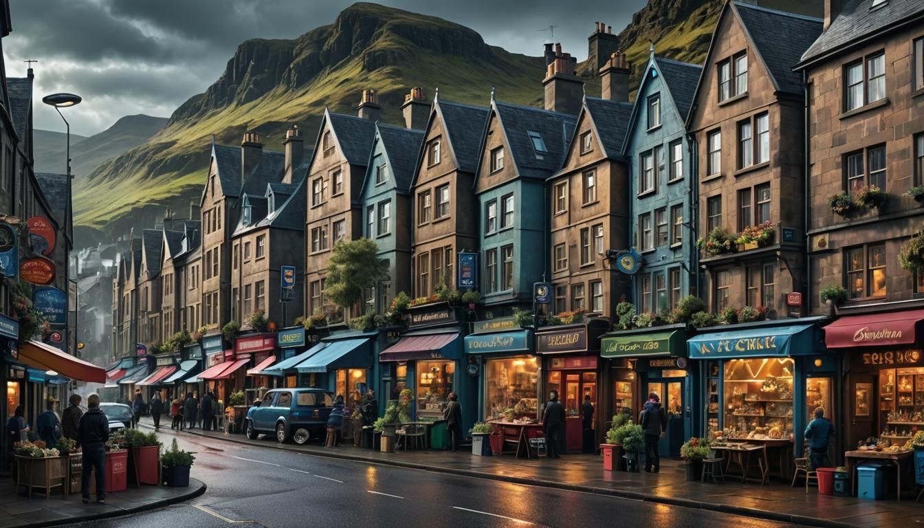 Futuristic Alien Dwellings in Scenic Scottish Town