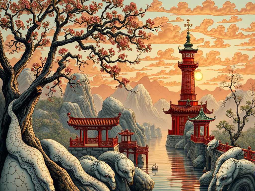 Polished Ammonitic Cloisonné Portraits in 16k Resolution