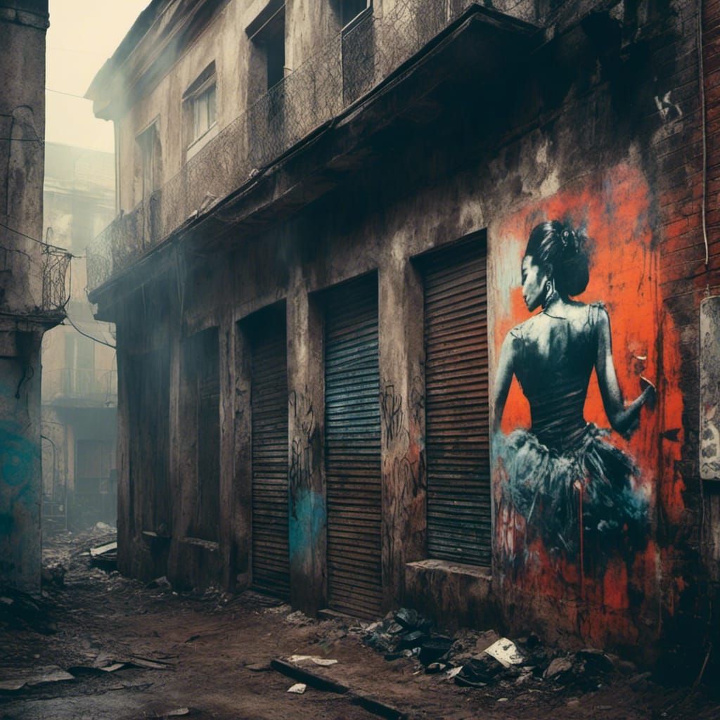 Urban Graffiti Art in Gothic Style