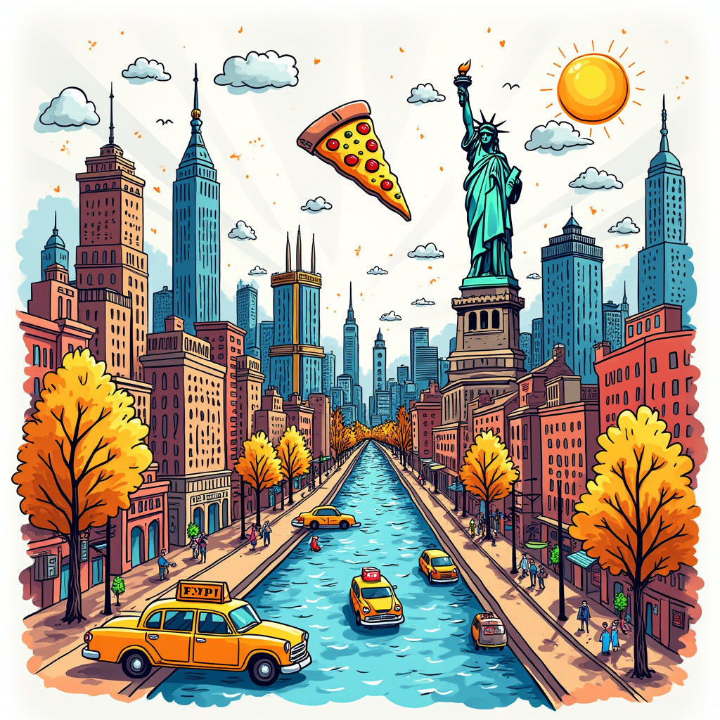 New York City Graffiti Art in Doodle Style