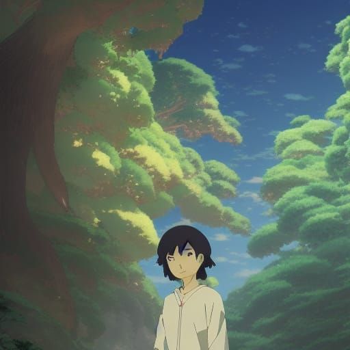 Tanjiro Kamado in Studio Ghibli Style