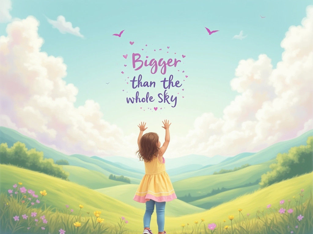 Pastel Girl Gazing at Skyline Vinyl Wall Art