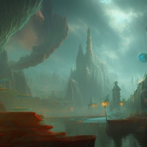 Fantastical Yarn in Detailed Matte Painting