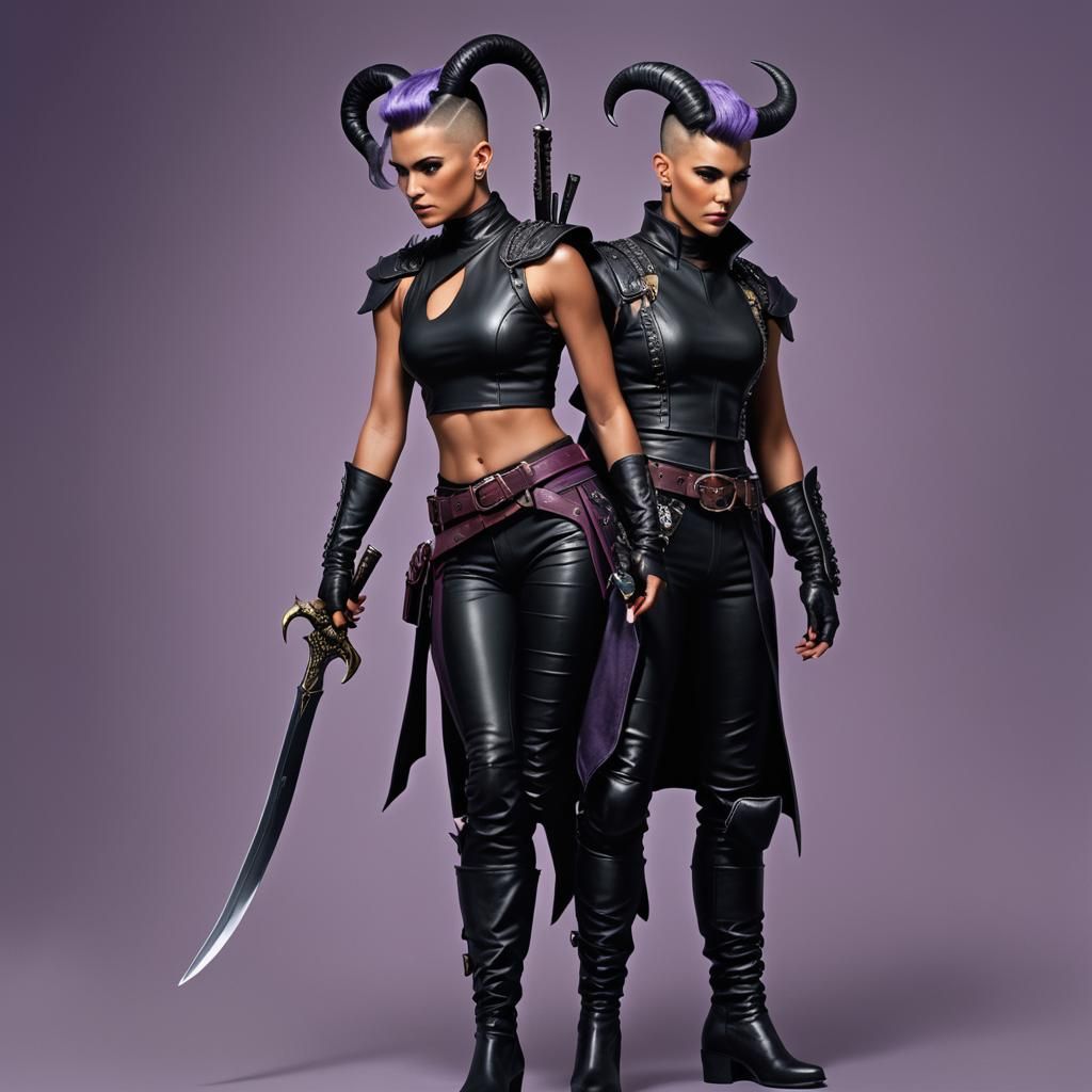 Tiefling Warrior with Greataxe: Fantasy Concept Art