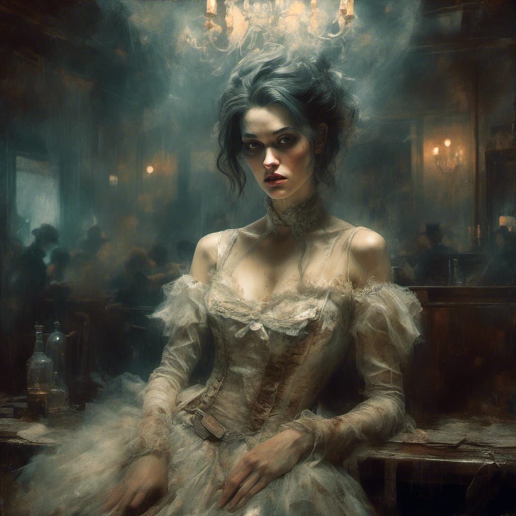 Fairytale Saloon Cowgirl in Antique Style