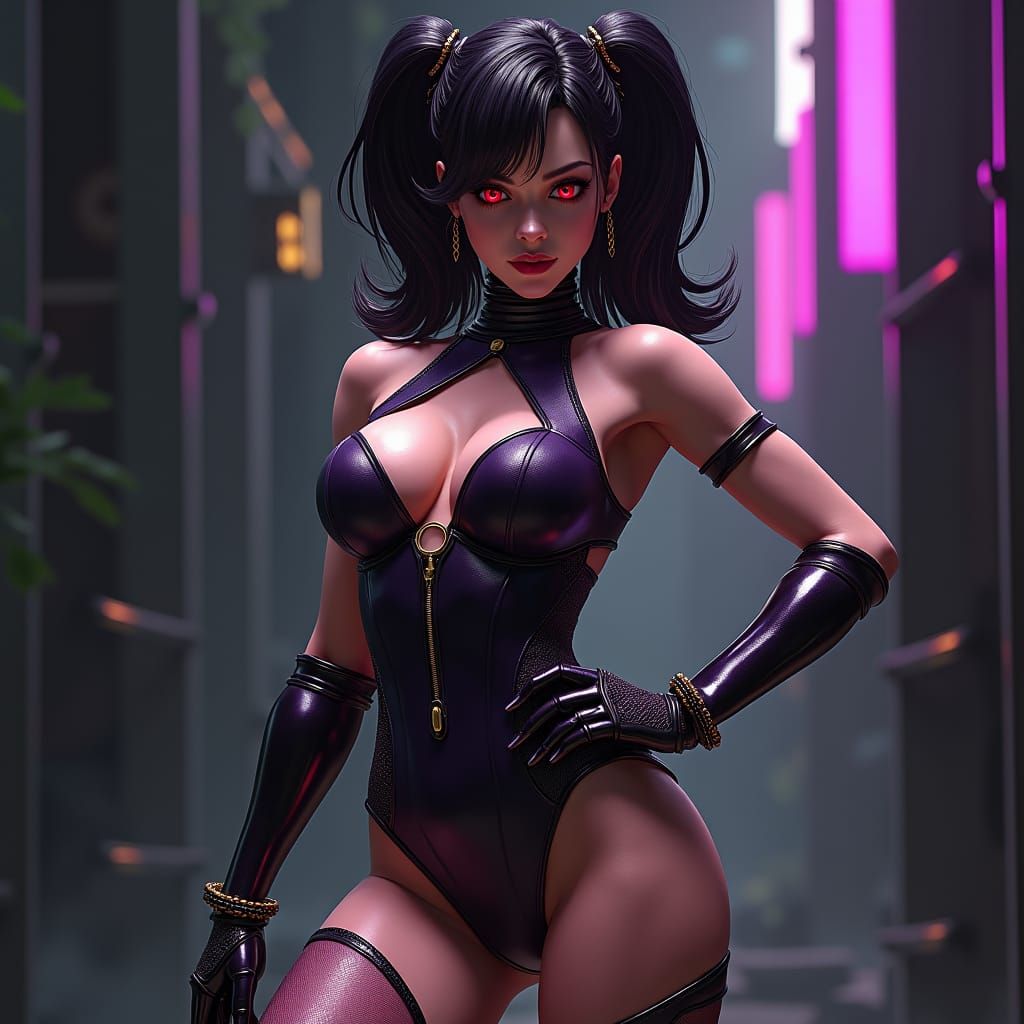 Stunning Dhampir Woman in Science Fiction Style