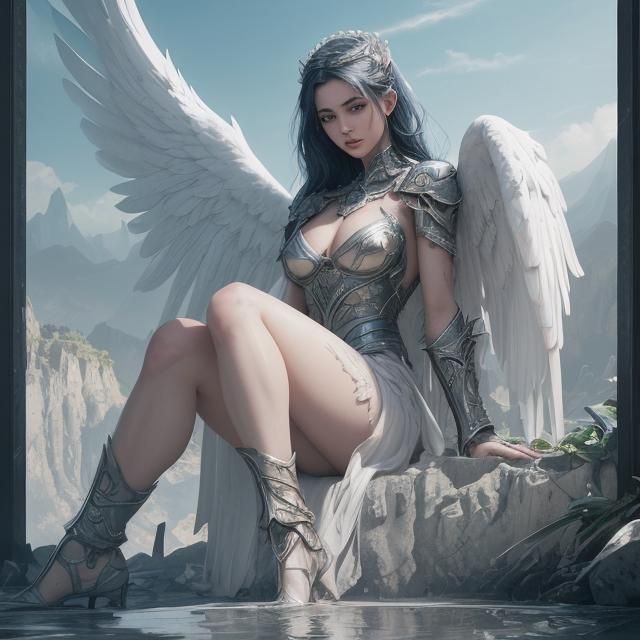 Angel of War in a Maximalist Digital Illustration