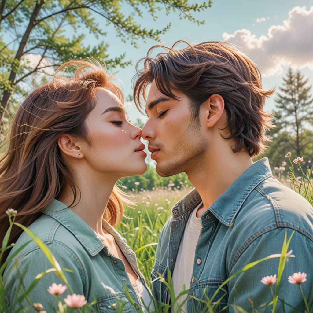 Romantic 90s Anime-Inspired Spring Scene